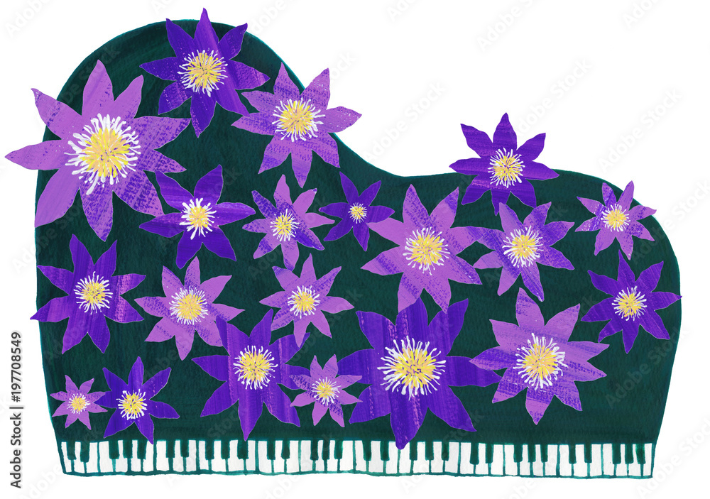 ピアノと花 Ground Piano And Flowers Stock イラスト Adobe Stock