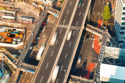 Aerial view of an elevated highway in Tokyo, Japan © Tierney
