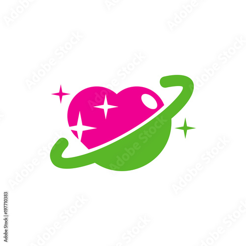 Planet Love Logo Icon Design