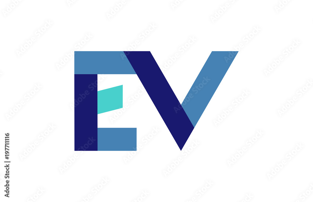 EV Ribbon Letter Logo EV Ribbon Letter Logo