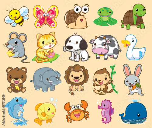 20 Animals, cute vector