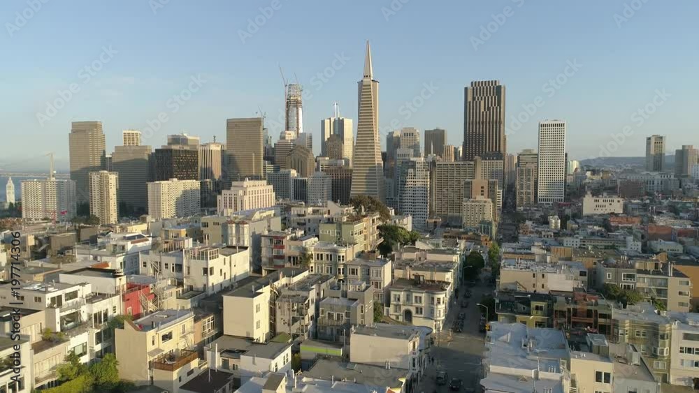 Aerial view of skyscrapers in San Francisco Aerial view of skyscrapers in San Francisco