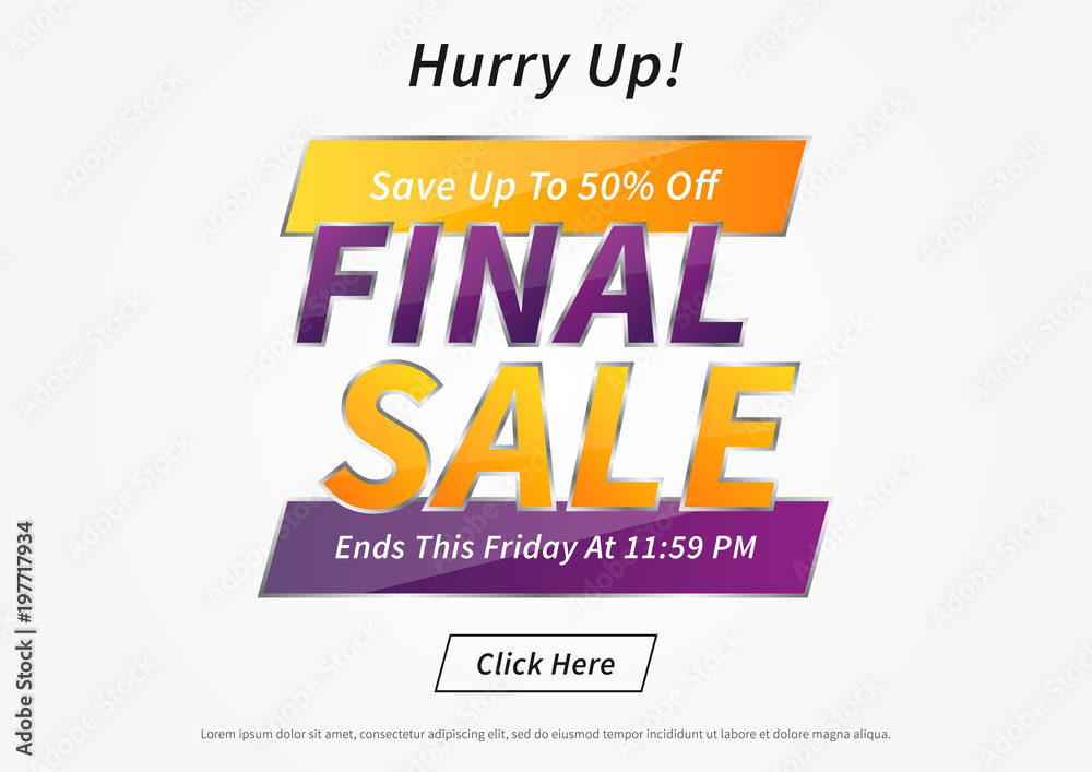 Banner Final Sale horizontal vector illustration