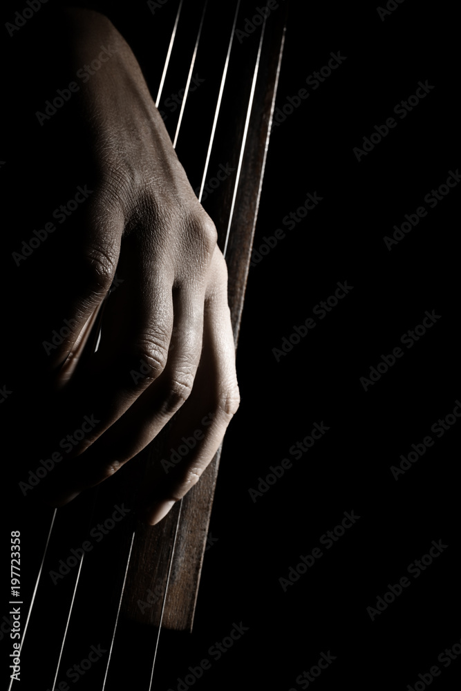 Cello strings. Cellist hands playing violoncello pizzicato Cello strings. Cellist hands playing violoncello pizzicato