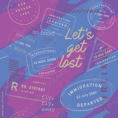 Bubble gum color stamp pattern. Playful, edgy, and flexible pattern. The art vector graphic can be repeated. Stamp pattern ini pop grunge background.