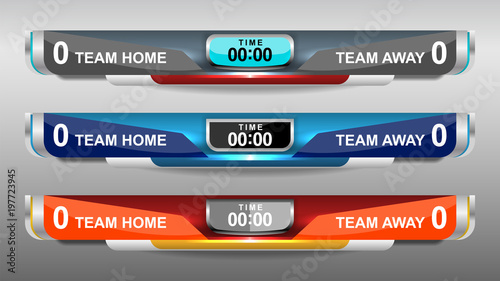 Scoreboard Broadcast and Lower Thirds Template for sport soccer and football