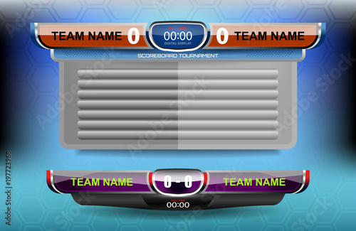Scoreboard Broadcast and Lower Thirds Template for sport soccer and football