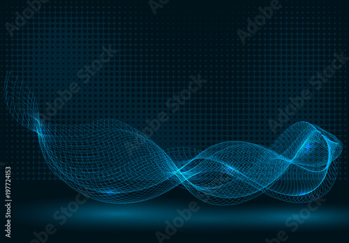 Dark background with an abstract  wave.