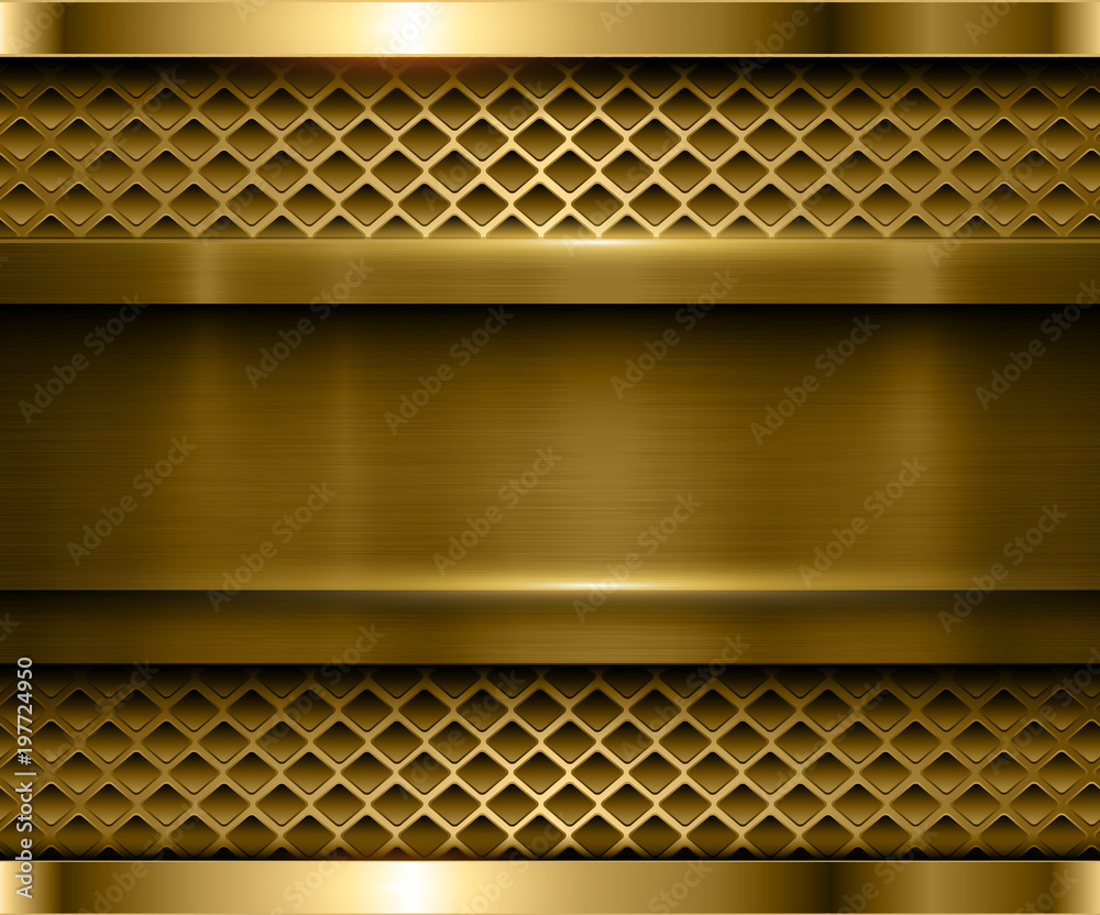 Background metallic gold with brushed metal texture