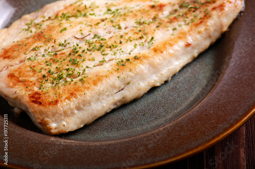 Fried fillet of bighead carp fish