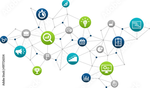 Project management vector illustration – strategy, planning, management & analysis