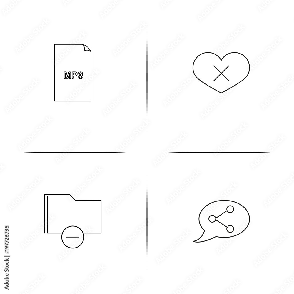 Files And Folders, Sign simple linear icons set. Outlined vector icons Files And Folders, Sign simple linear icons set. Outlined vector icons