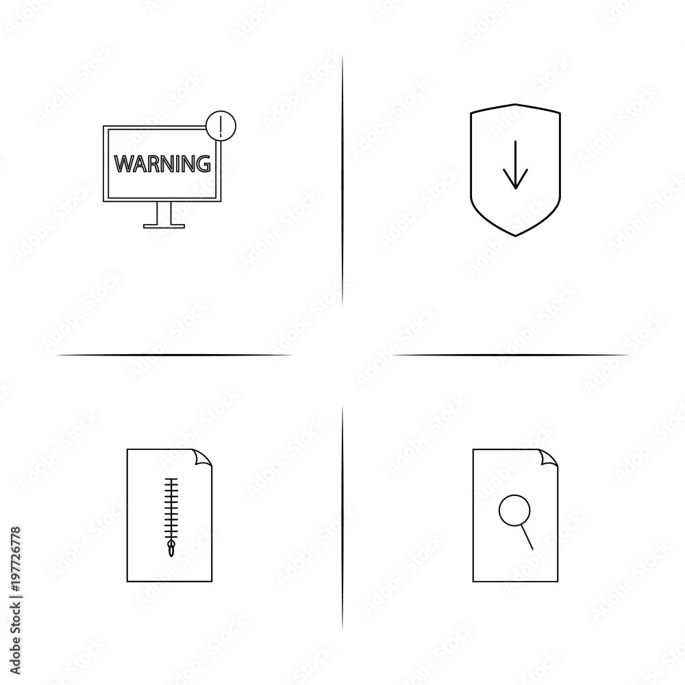 Files And Folders, Sign simple linear icons set. Outlined vector icons Files And Folders, Sign simple linear icons set. Outlined vector icons
