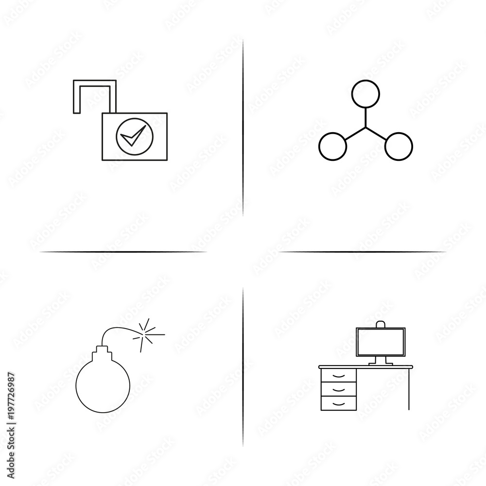 Internet Security simple linear icons set. Outlined vector icons Internet Security simple linear icons set. Outlined vector icons