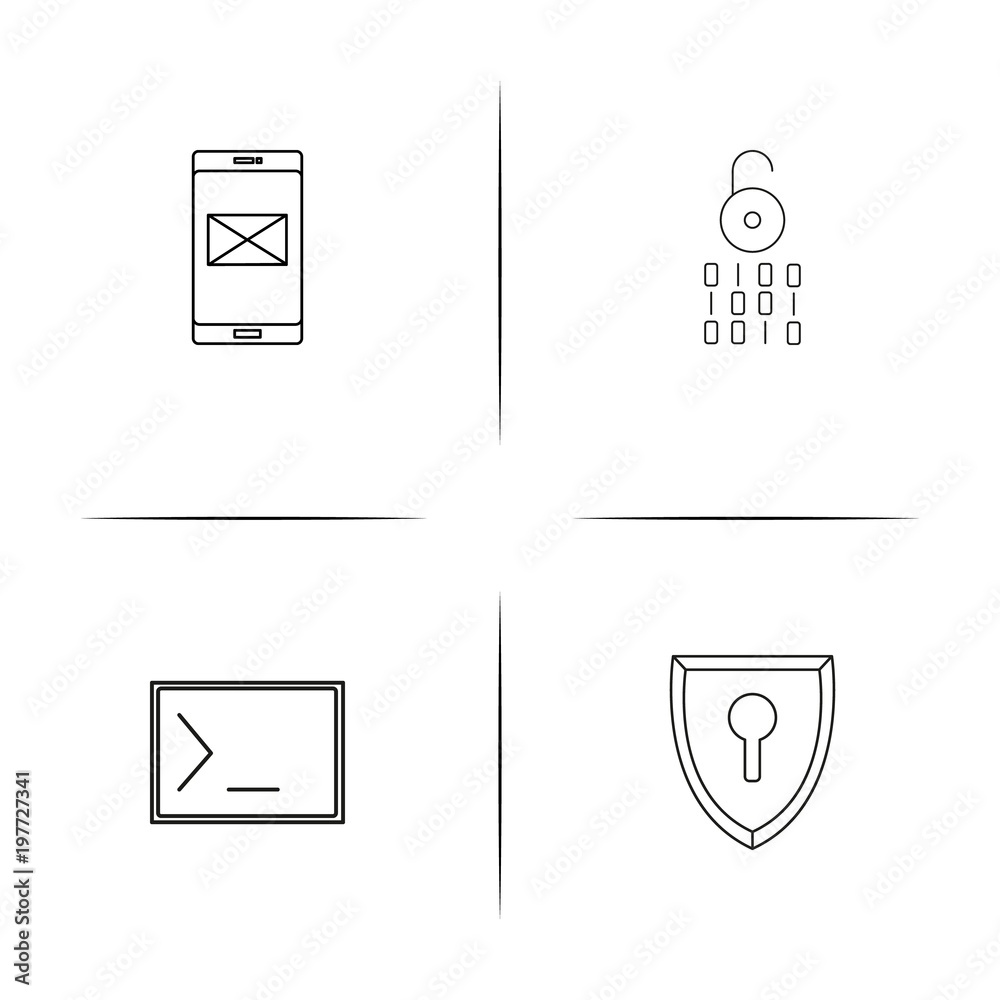 Cyber Security simple linear icons set. Outlined vector icons Cyber Security simple linear icons set. Outlined vector icons