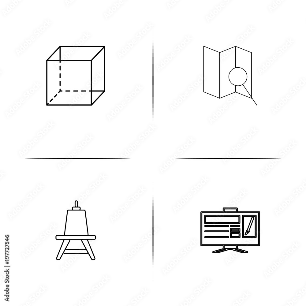 Creative Process And Design simple linear icons set. Outlined vector icons Creative Process And Design simple linear icons set. Outlined vector icons