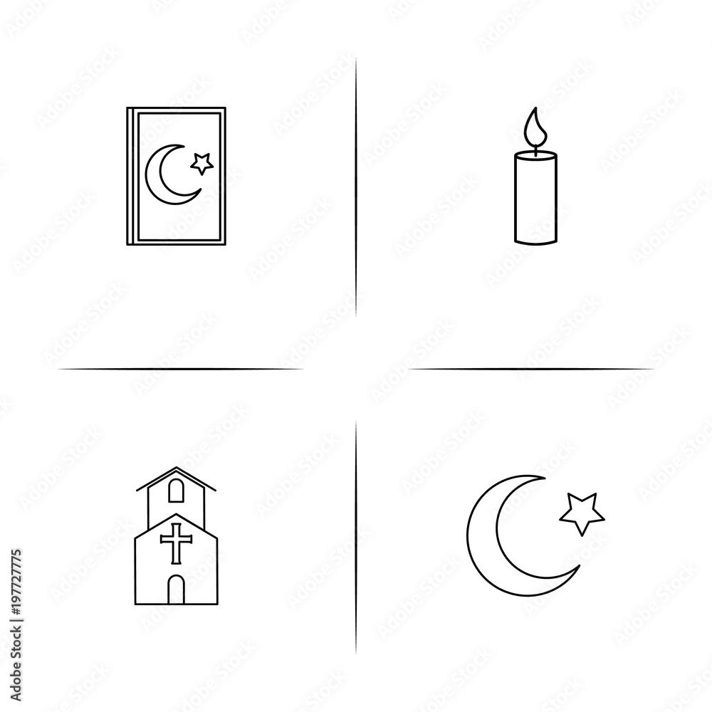 Religion simple linear icons set. Outlined vector icons Religion simple linear icons set. Outlined vector icons