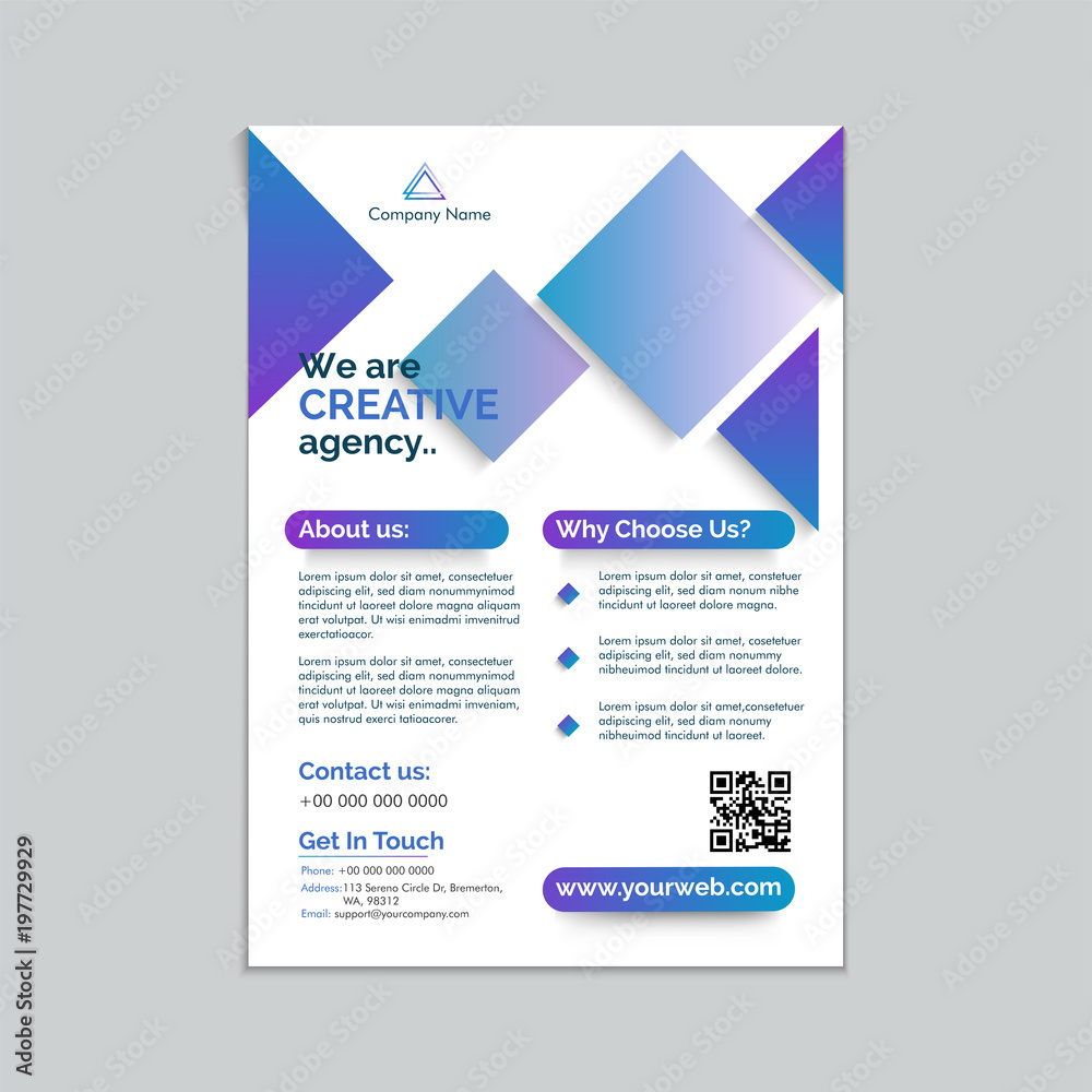 Creative flyer design. Corporate template layout presentation. Business concept.