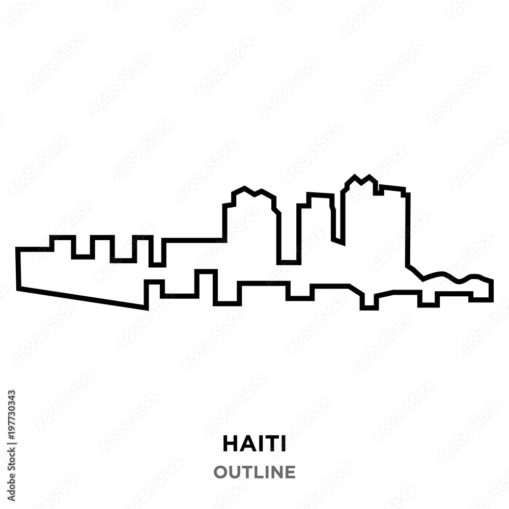 haiti outline on white background