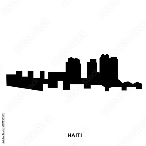 haiti silhouette on white background