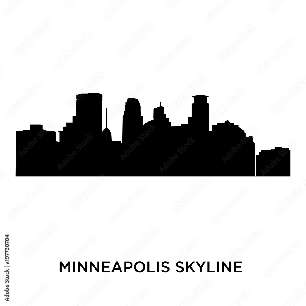 minneapolis skyline on white background, vector illustration
