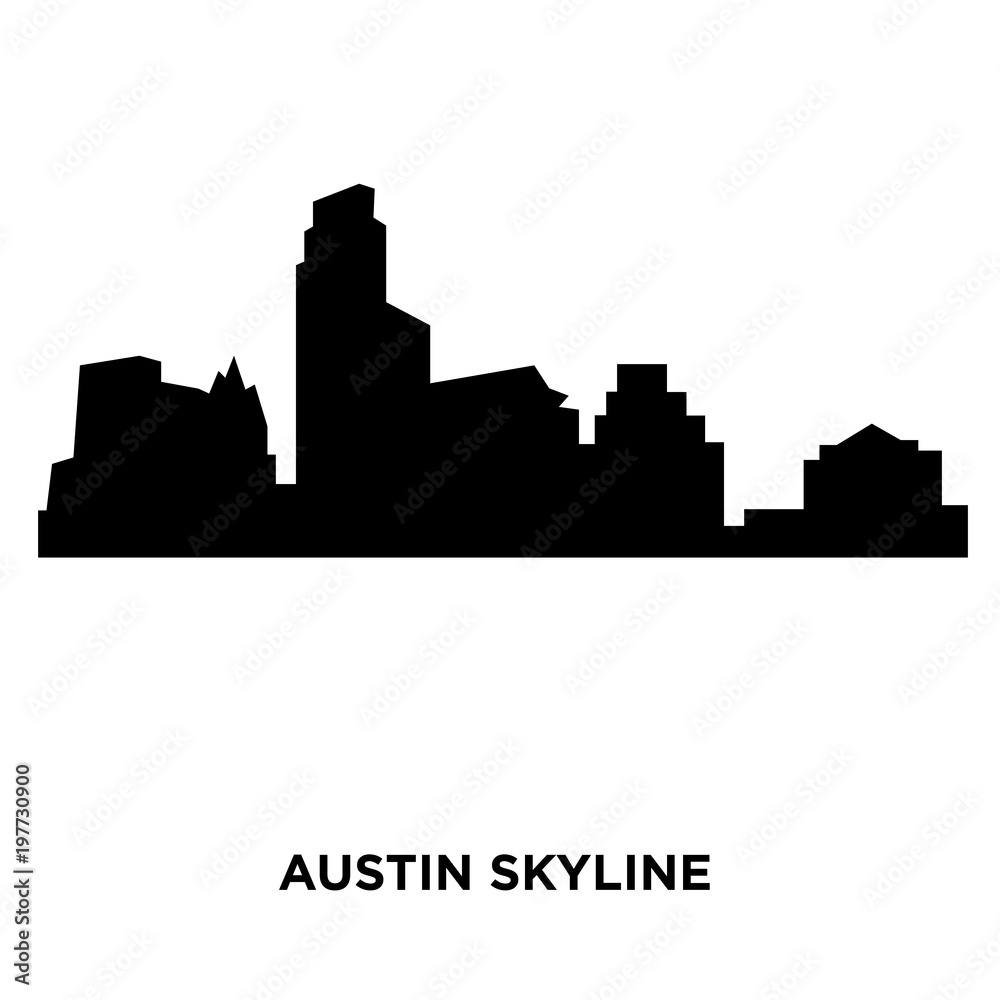 austin skyline silhouette on white background, vector illustration