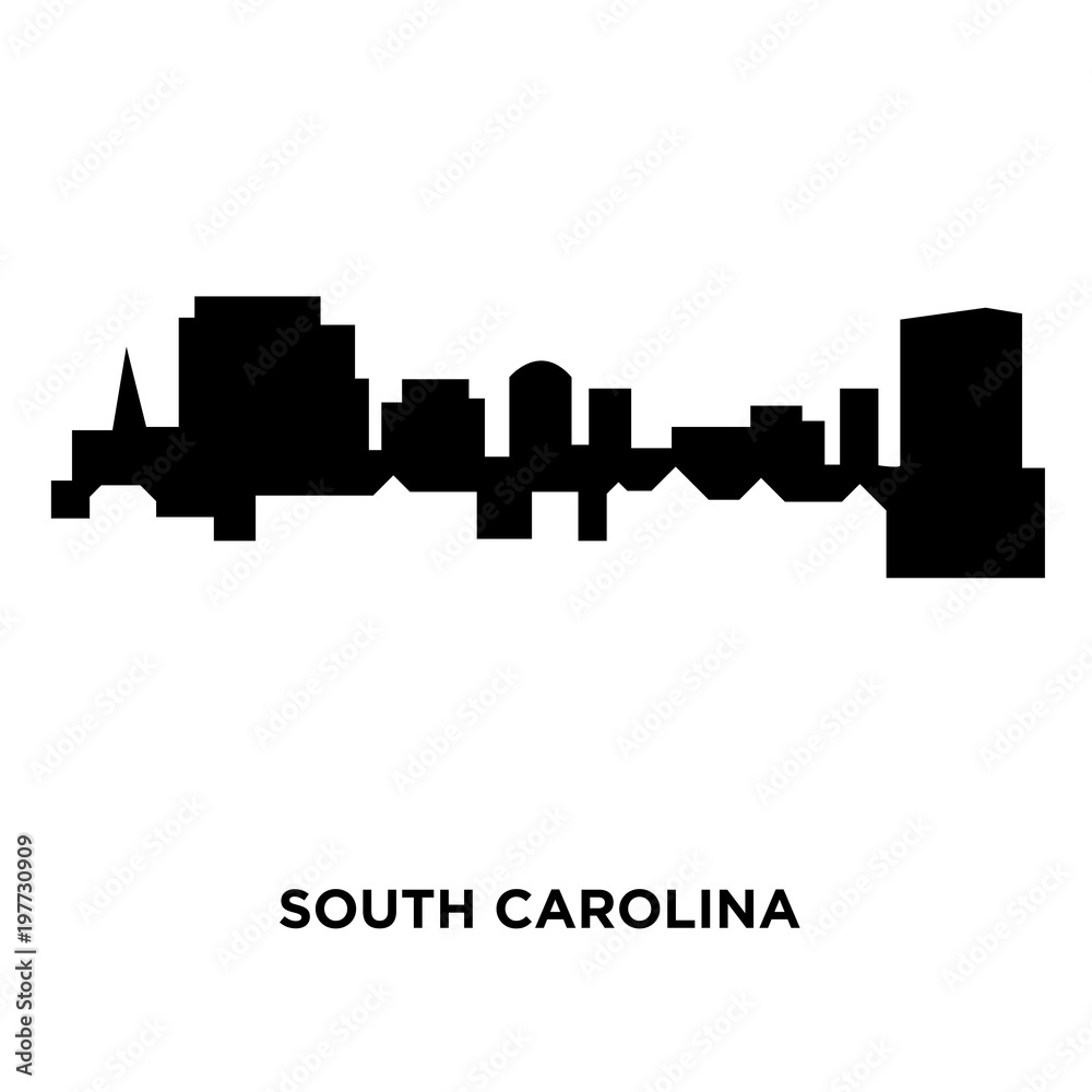 south carolina silhouette on white background, vector illustration