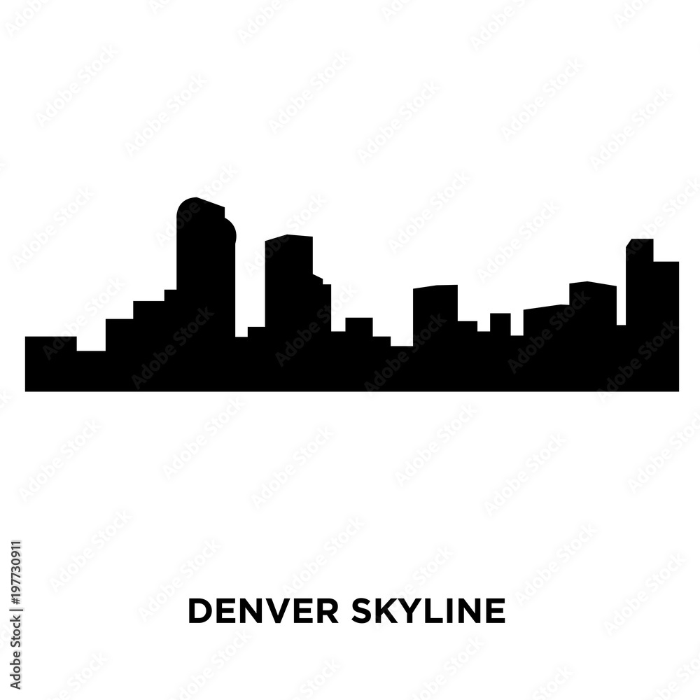 denver skyline silhouette on white background, vector illustration