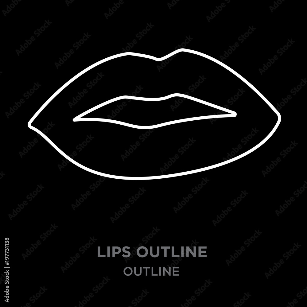 Clipart Lips Outline