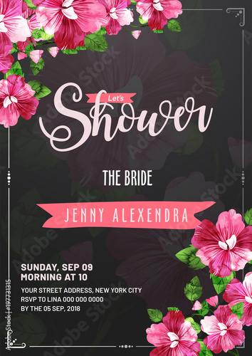 Bridal Shower invitation card template