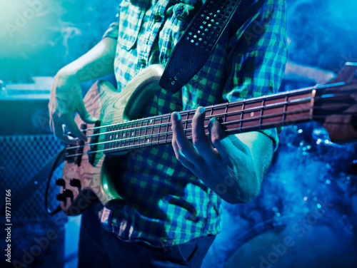 Performance of the rock band.