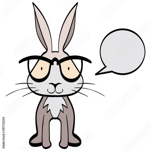 Happy Easter - cute Easter bunny on isolated background  