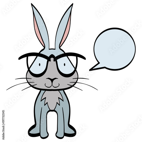 Happy Easter - cute Easter bunny on isolated background  