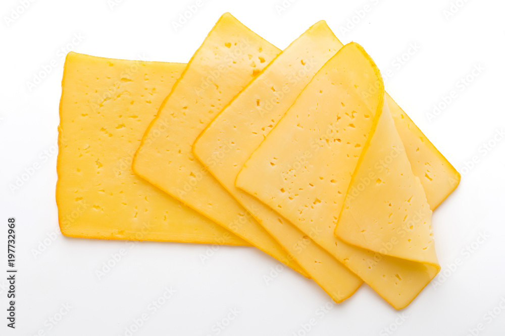 Cheese slice isolated on the white background. Cheese slice isolated on the white background.