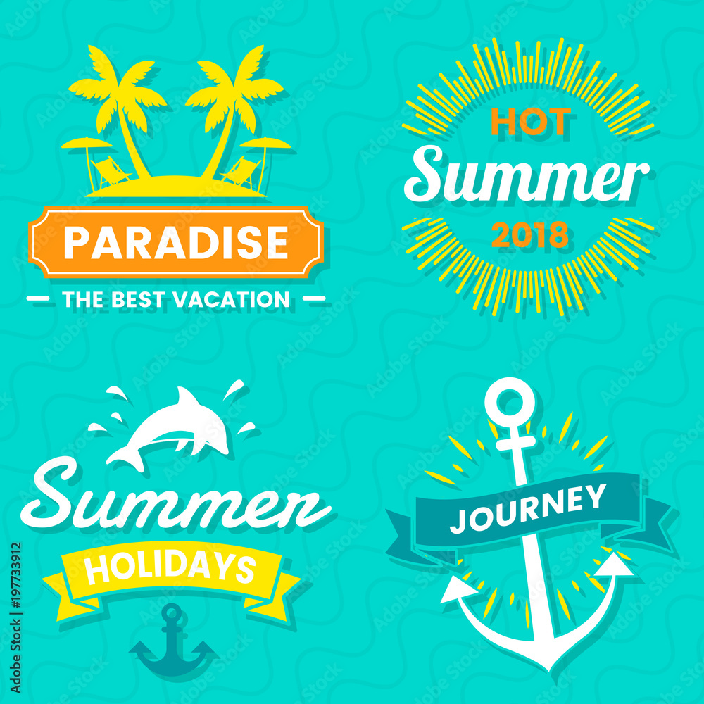 Fototapeta premium Summer Retro Vector Logo for banner