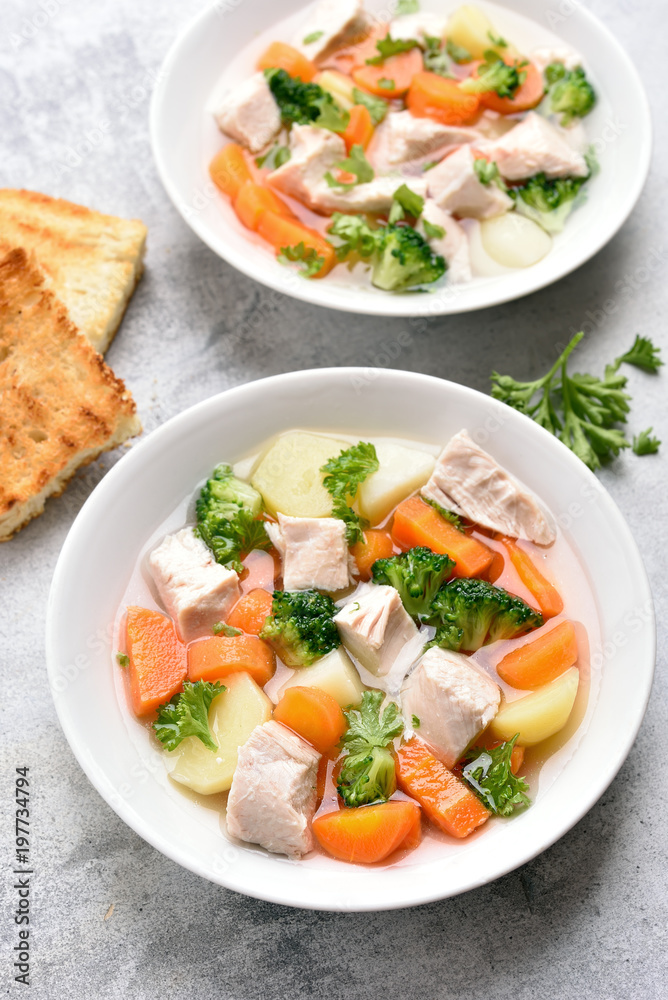 Vegetable chicken soup
