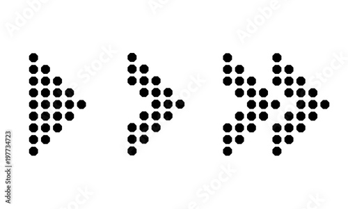Arrow set with trendy new styles. Arrows made with polygon dots.