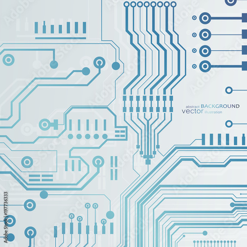 Vector circuit board illustration. Abstract technology. Microchip background.