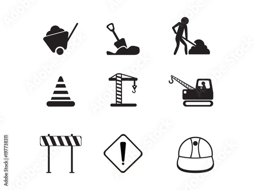 abstract artistic under construction icon