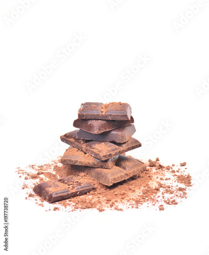 Delicious  chocolate  on a white background