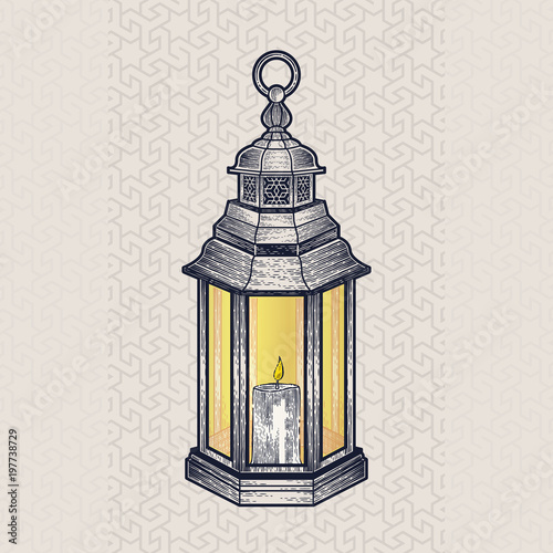 Vintage Traditional arabic lantern or fanoos