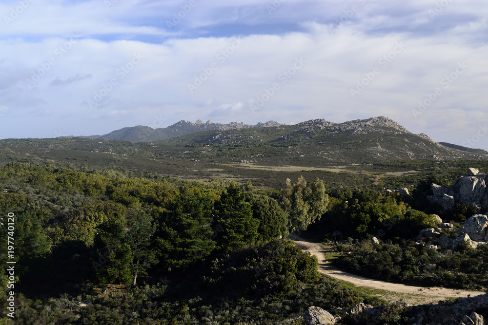 Panorama dei Sette Fratelli e di Codoleddu da Bruncu Su Soli, Maracalgonis