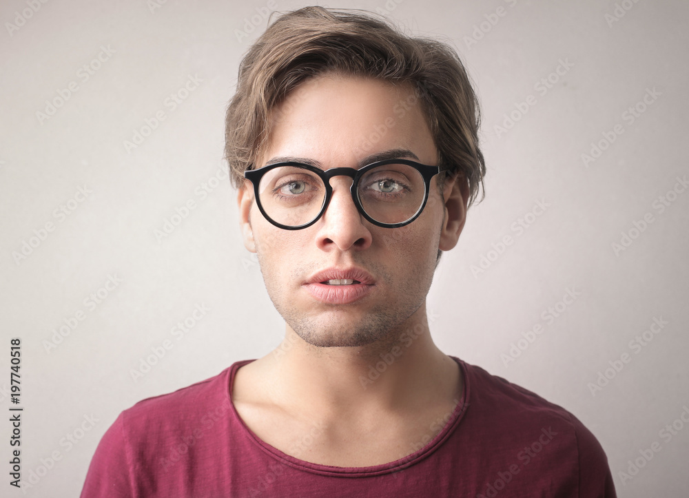 Portrait of an handsome guy with eyeglasses Portrait of an handsome guy with eyeglasses