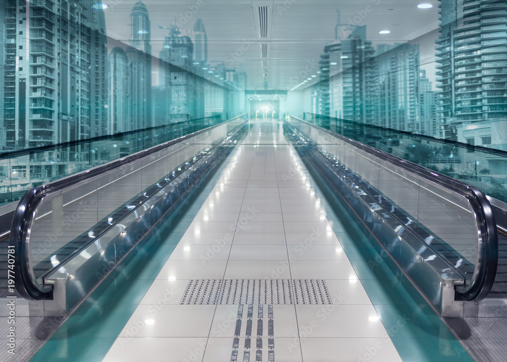 Futuristic city with new technology and way of transport Futuristic city with new technology and way of transport