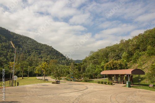 public park with sky and mountain view