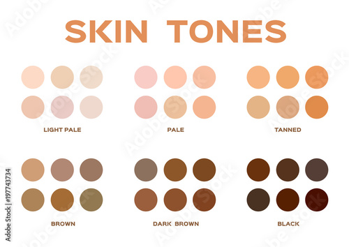 skin tone index color . infographic vector photo
