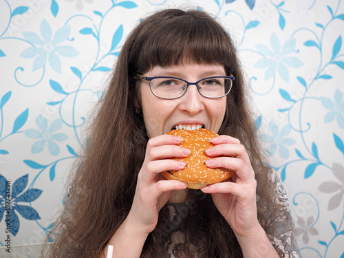 People eat fast food