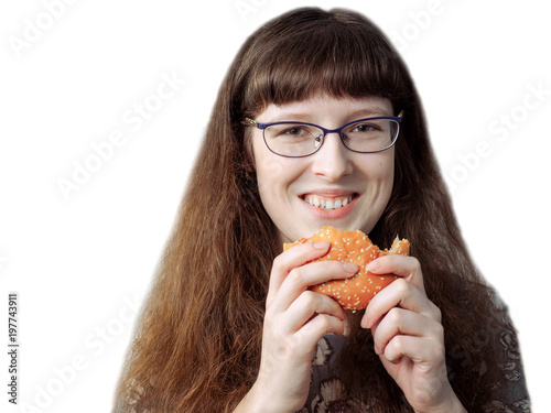 People eat fast food