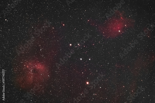 The emission nebula IC 410 and the Flaming Star Nebula in the constellation Auriga as seen from Mannheim in Germany.