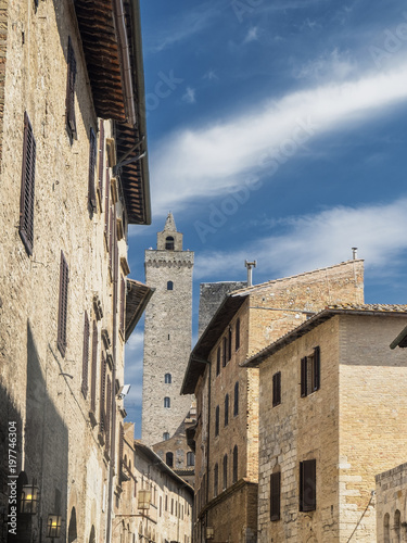 Fototapeta Naklejka Na Ścianę i Meble -  San Gimignano, Siena, at morning